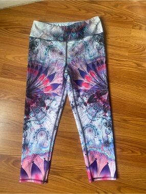 Evolution and Creation Purple & Pink Floral-Print Active Leggings